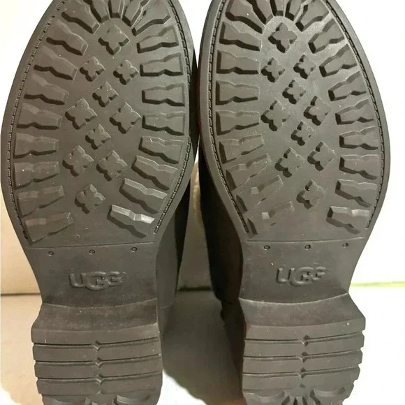 Ugg women’s ALDON water resistant leather boots stout dark brown US size 9 - Picture 7 of 12